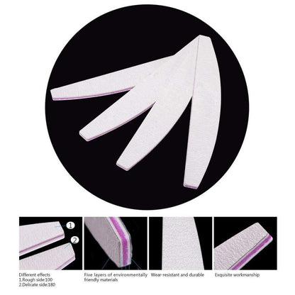 15 professionelle Nagelfeilen, doppelseitig, für Gelnägel, 100/180