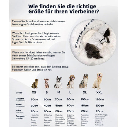 Plüsch Hundebett Groß – Flauschig, Waschbar, 120x120cm Coffee
