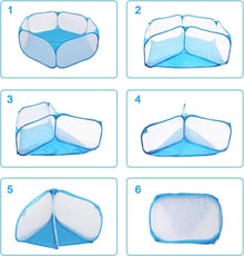 Coolty Pop-Up Kleintier-Laufstall blau, Faltbares
