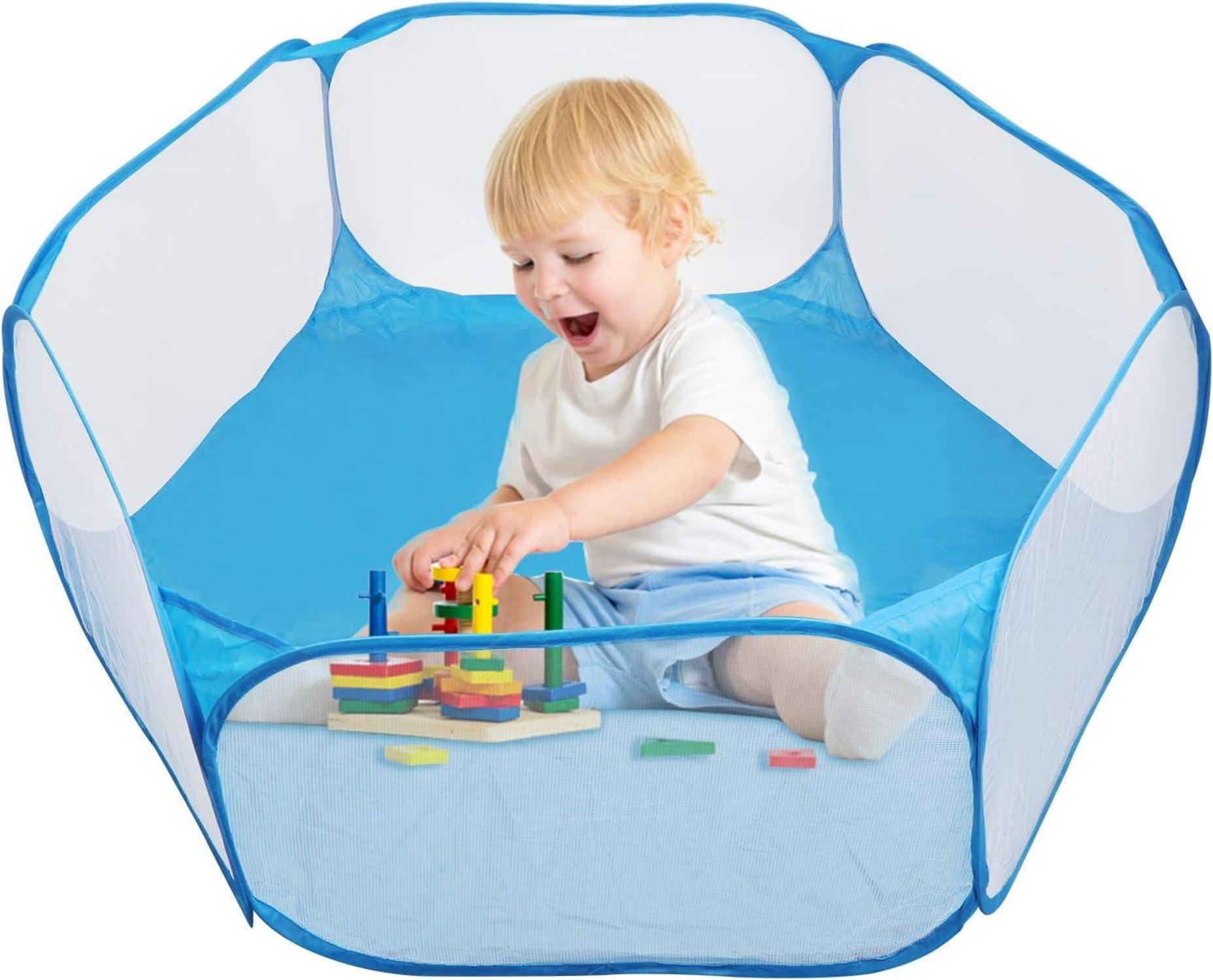 Faltbarer Kleintierlaufstall Übungszaun für Meerschweinchen Blau