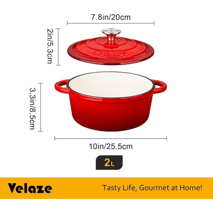 Gusseisen Topf 20cm mit Deckel, Emaillierte