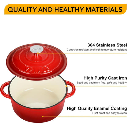 Gusseisen Topf 20cm mit Deckel, Emaillierte