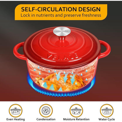 Gusseisen Topf 20cm mit Deckel, Emaillierte