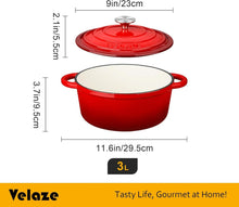Gusseisen Bräter 23cm 3L für alle Herdarten, Emaillierte