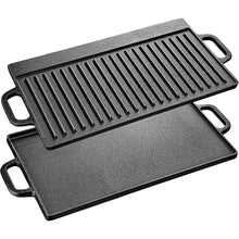 Gusseisen Grillplatte mit Griffen 42x23cm Schwarz BBQ