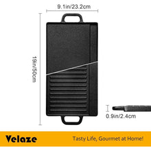 Gusseisen Grillplatte mit Griffen 42x23cm Schwarz BBQ