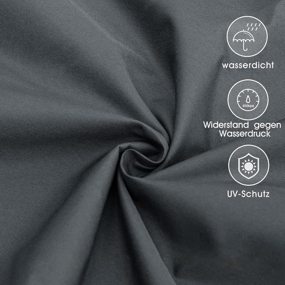 Wasserdichtes Sonnensegel 5x5m Anthrazit UV-Schutz PES Polyester