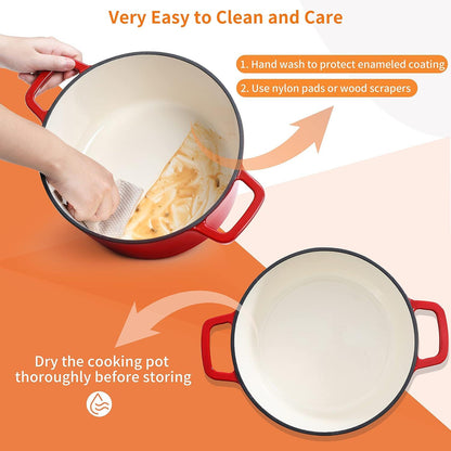 Gusseisen Topf 5L Ø 25 cm Schmortopf Induktion Bräter mit Deckel