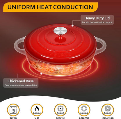 Bräter Gusseisen 3,5L Topf 28cm Schmortopf Brot Backen Bratentopf mit