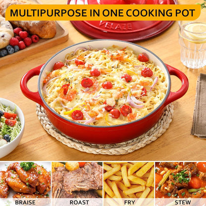 Gusseisen Bräter Schmortopf 28cm Emailliert Backofenfest