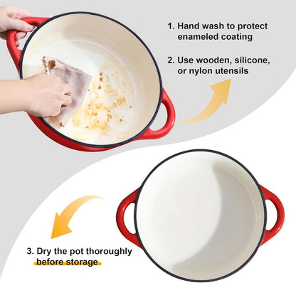 Velaze Gusseisen Bräter Schmortopf 3,5L 28cm Emailliert Induktion Rot