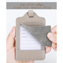 3er-Pack Kofferanhänger PU Leder Adressschild Grau