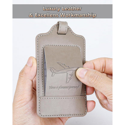 3er-Pack Kofferanhänger PU Leder Adressschild Grau