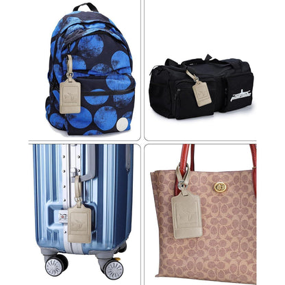 3er-Pack Kofferanhänger PU Leder Adressschild Grau