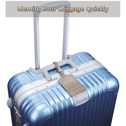 3er-Pack Kofferanhänger PU Leder Adressschild Grau