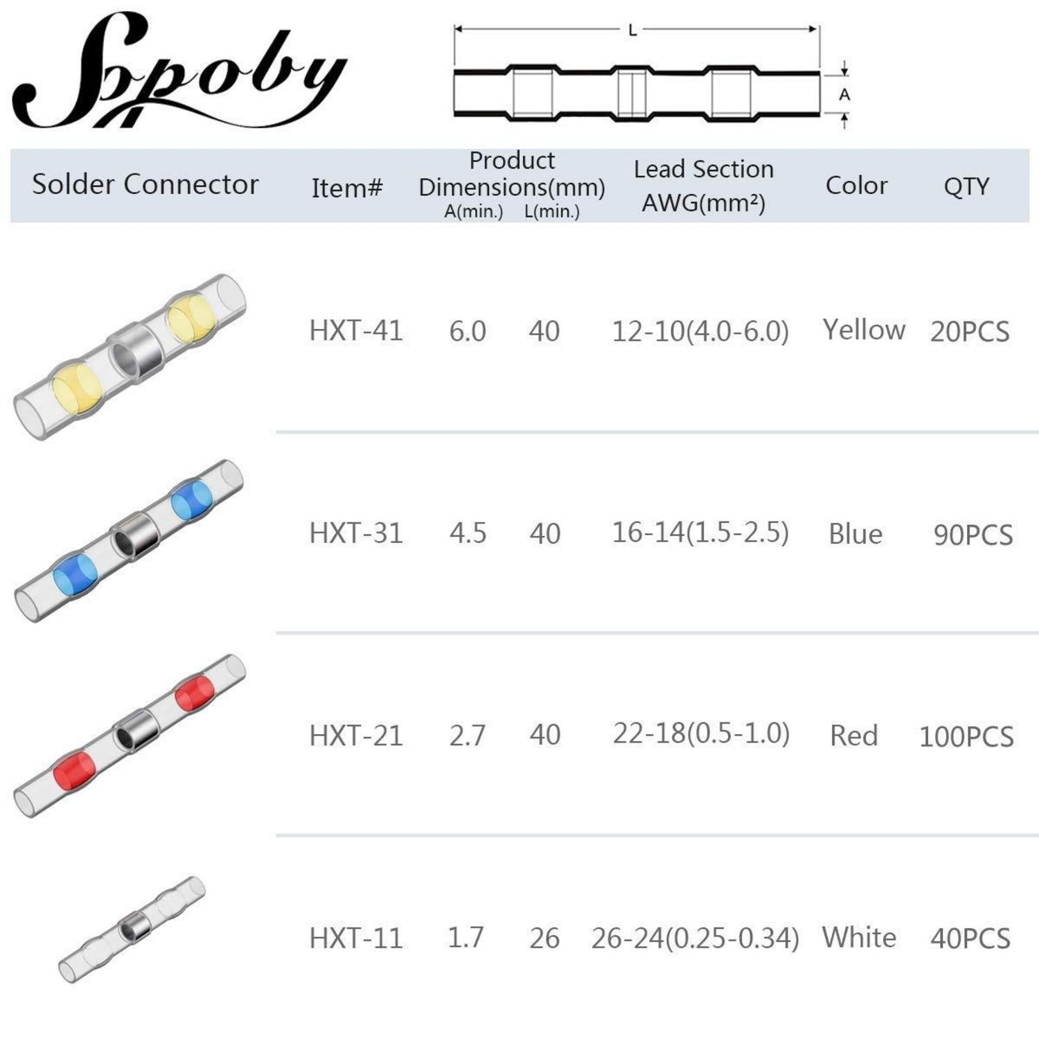 250PCS Solder Seal Wire Connector Kit - Automotive Marine Insulated Waterproof Terminal