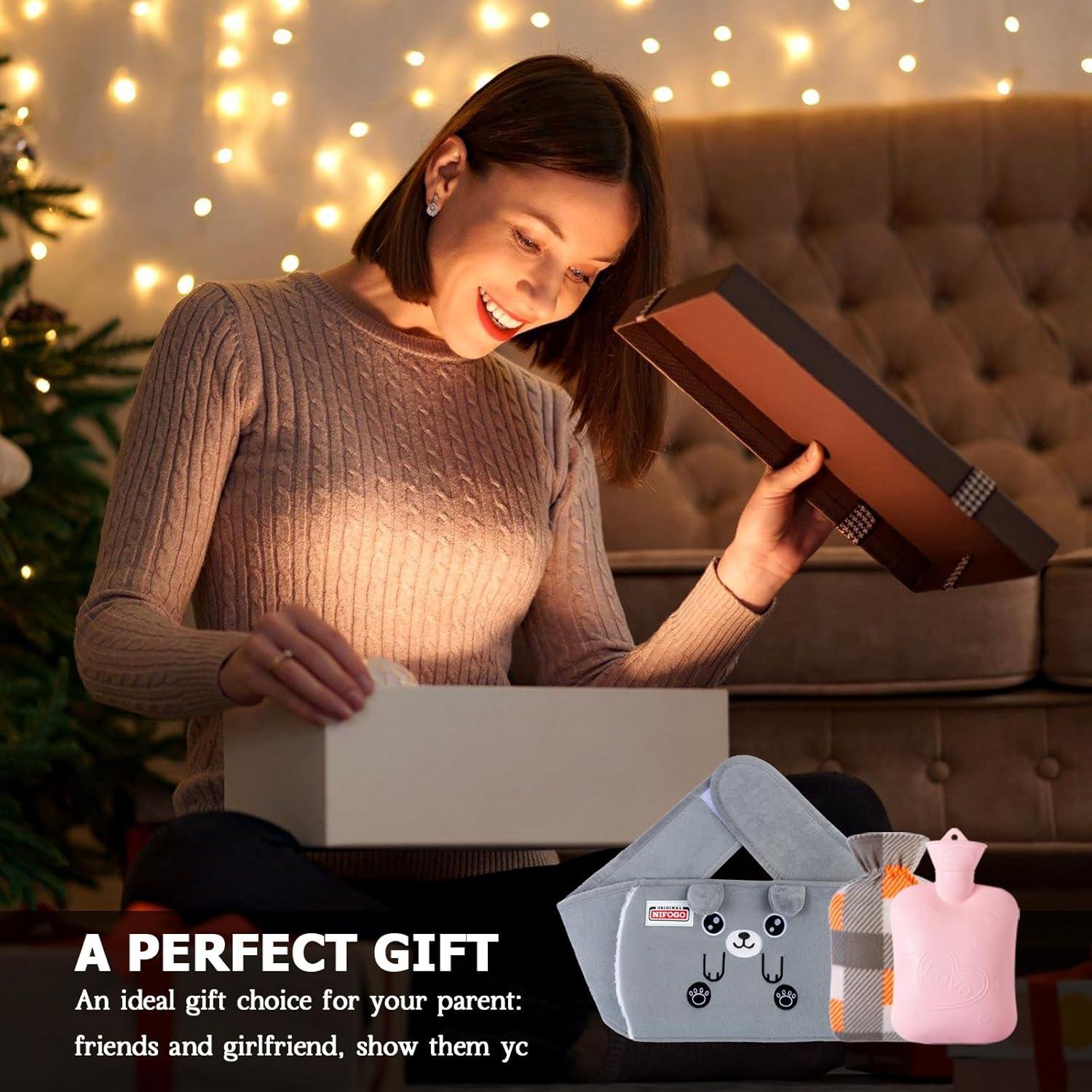 Wärmflaschengürtel 1,3L Weichem Bezug Rücken Schulter Nacken Beine Taille