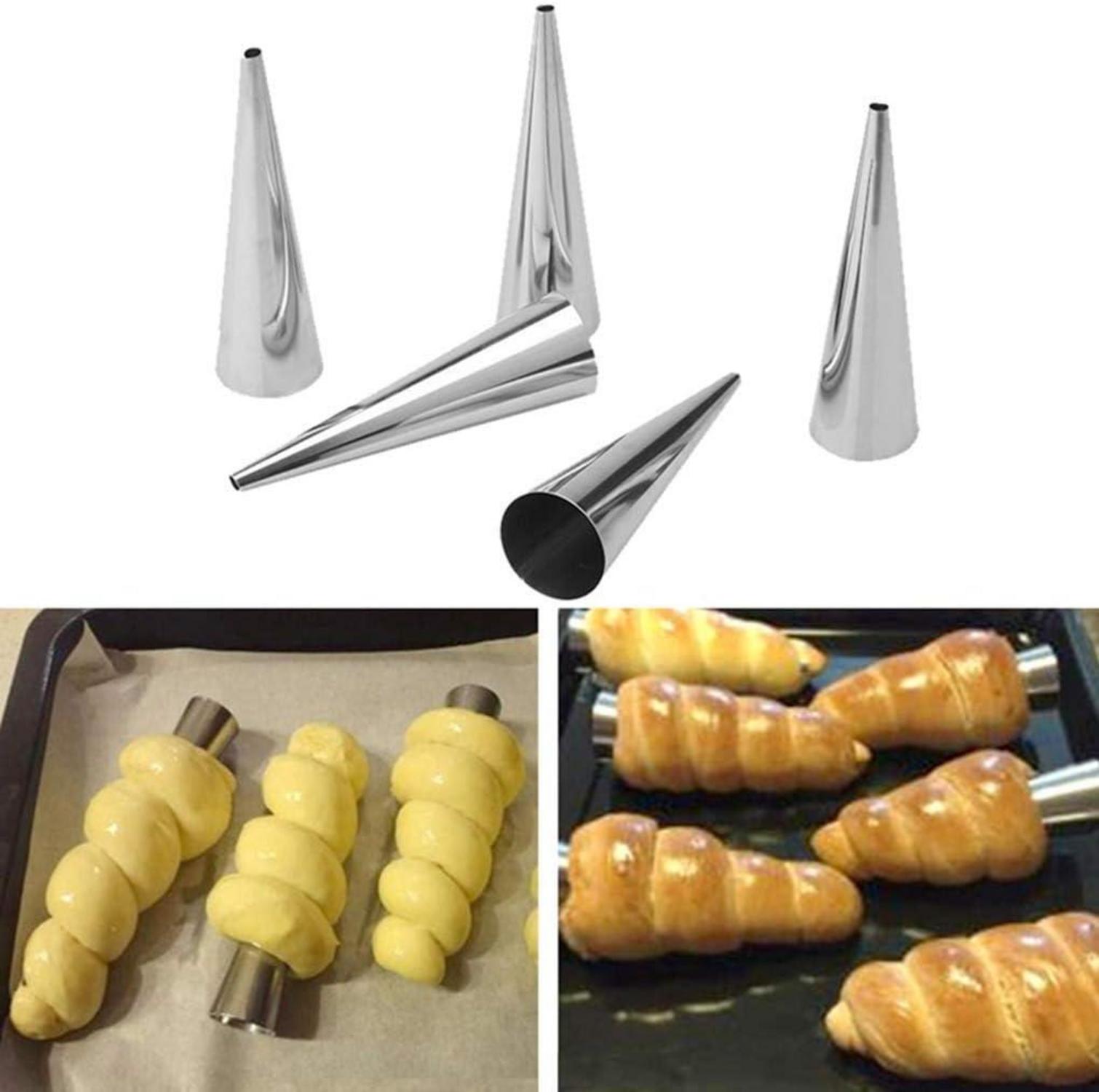 FantasyDay Schillerlocken Cannoli Backform Set Edelstahl Horn Spirale