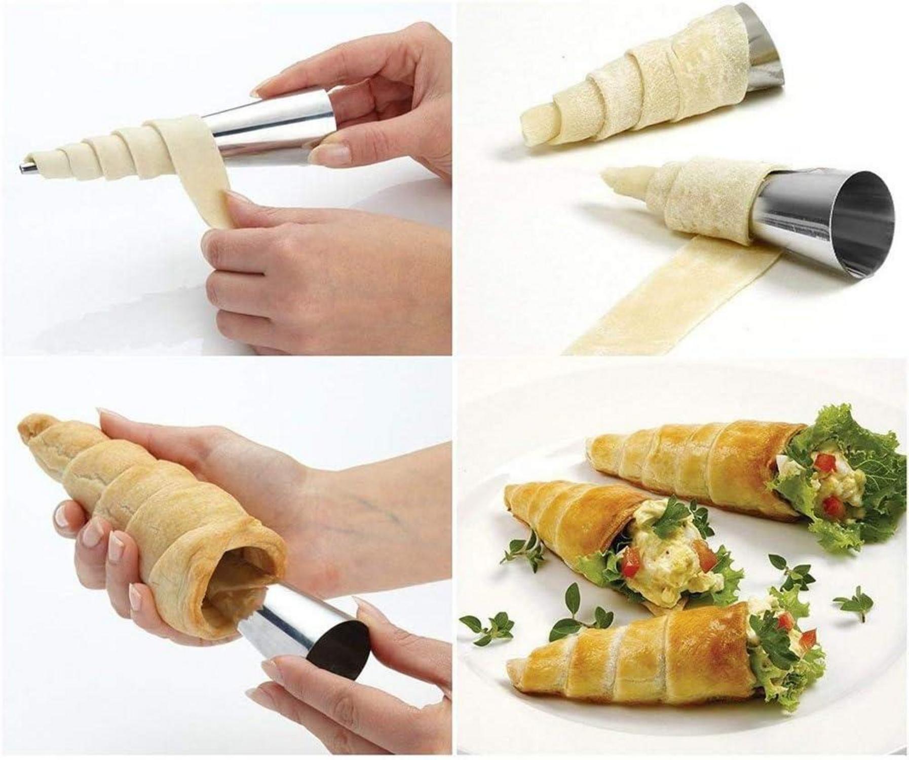 FantasyDay Cannoli Backform Edelstahl Röhrchen Set 20 Stück Spiral Kuchen Gebäck Cone