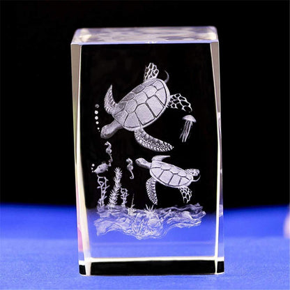 Kristall Schildkrötenfigur 3D Laser Gravur - Deko & Geschenk