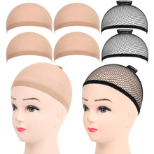 6er Set Nylon Wig Cap Perückenkappen Beige Schwarz Haarnetz