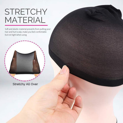 Perücke Kappen Set Nylon Schwarzes Haarnetz 6 Stück Wig Caps