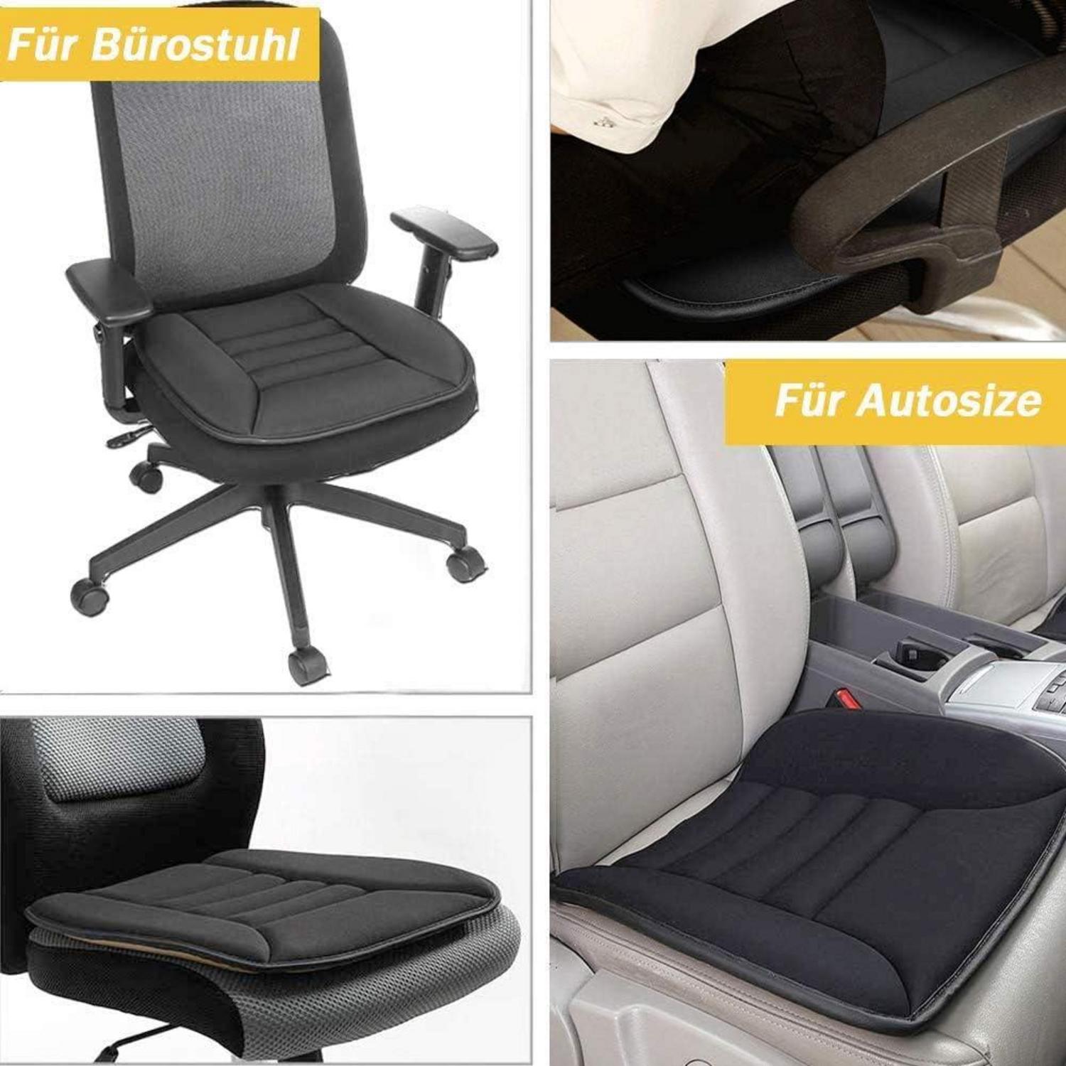 Orthopädisches Memory Foam Sitzkissen für Auto Büro Stuhl - Schwarz