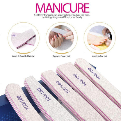 Nagelfeilen Set Gelnägel 100/180 Feilen Maniküre Pediküre 10
