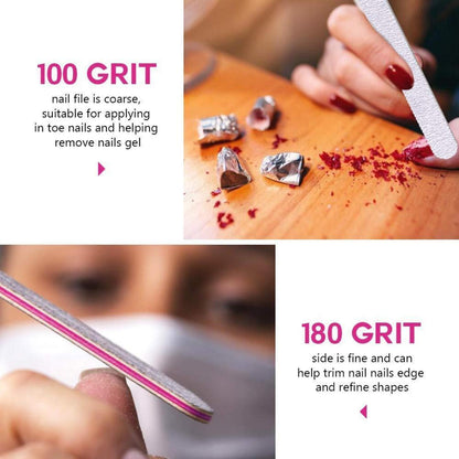 Nagelfeilen Set Gelnägel 100/180 Feilen Maniküre Pediküre 10