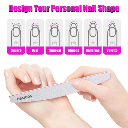 Nagelfeilen Set Gelnägel 100/180 Feilen Maniküre Pediküre 10