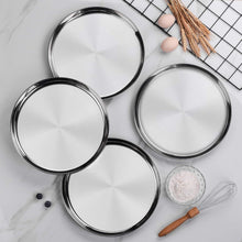 Pizzablech 4 Stück 32 cm Edelstahl Pizza Backblech rund