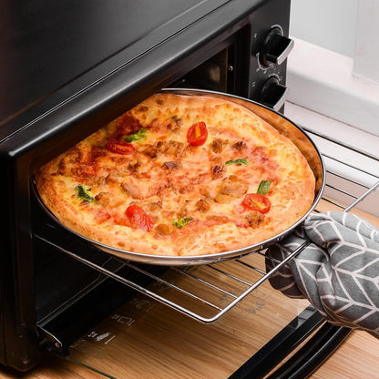 Pizzablech 4er Set 32 cm Edelstahl Rund Backblech Ofen Ungiftig