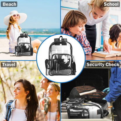 Klarer PVC-Rucksack Transparent wasserdicht Schule Theater -Schwarz