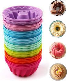 Silikon Mini Gugelhupfform 24er Set Ø 6,5cm, Höhe 3,5cm