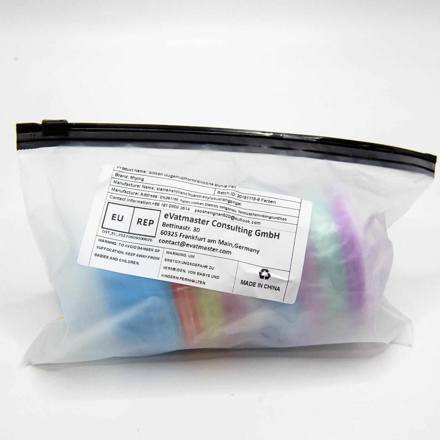 Mlying Silikon Mini Gugelhupfform 24 Stück Ø 6,5cm 8 Farben