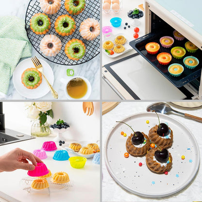 Mini Gugelhupfform Silikon 24er Set Muffinförmchen Cupcake Ø 6,5cm