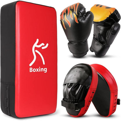 Boxhandschuh Kickpad Set PU Pratzen 6OZ Boxhandschuhe für