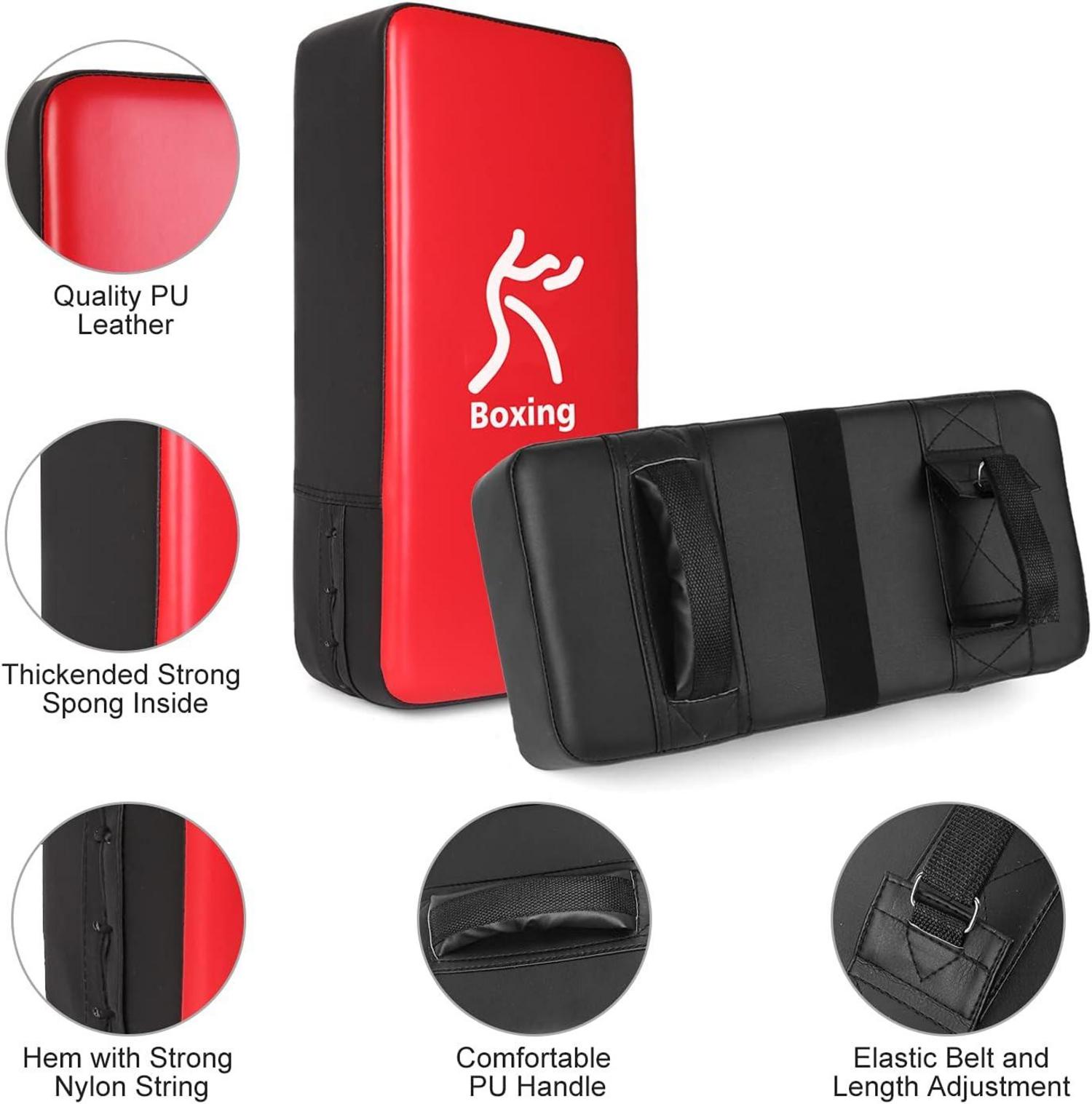Handpratzen Set 2 IN 1 PU Pratzen Schlagpolster Boxen Kickboxen Thai Kick Rot