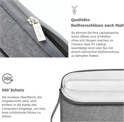 Voova 14 Zoll Laptop Hülle Tasche Sleeve Notebook Case HP Dell Grau