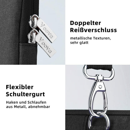 Voova Laptoptasche 17,3 Zoll Schwarz Wasserdicht Stoßfest