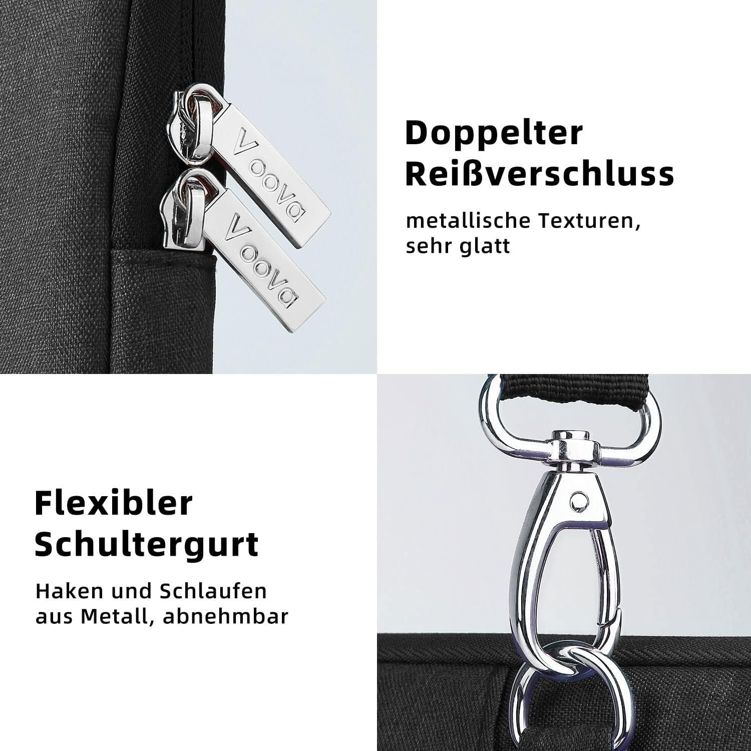 Voova Laptoptasche 17,3 Zoll Leicht Wasserdicht Stoßfest Schwarz