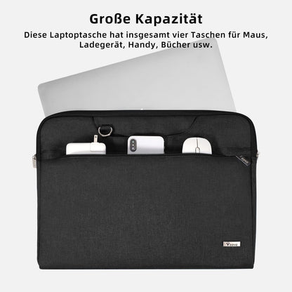 Voova Laptoptasche 17,3 Zoll Schwarz Wasserdicht Stoßfest Damen Herren