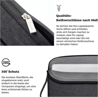 Voova 11,6-13,6 Zoll Laptophülle MacBook Air Pro iPad Tasche Schwarz