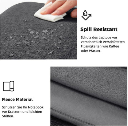 Voova Laptoptasche 15,6 Zoll MacBook Air Pro Hülle Schwarz