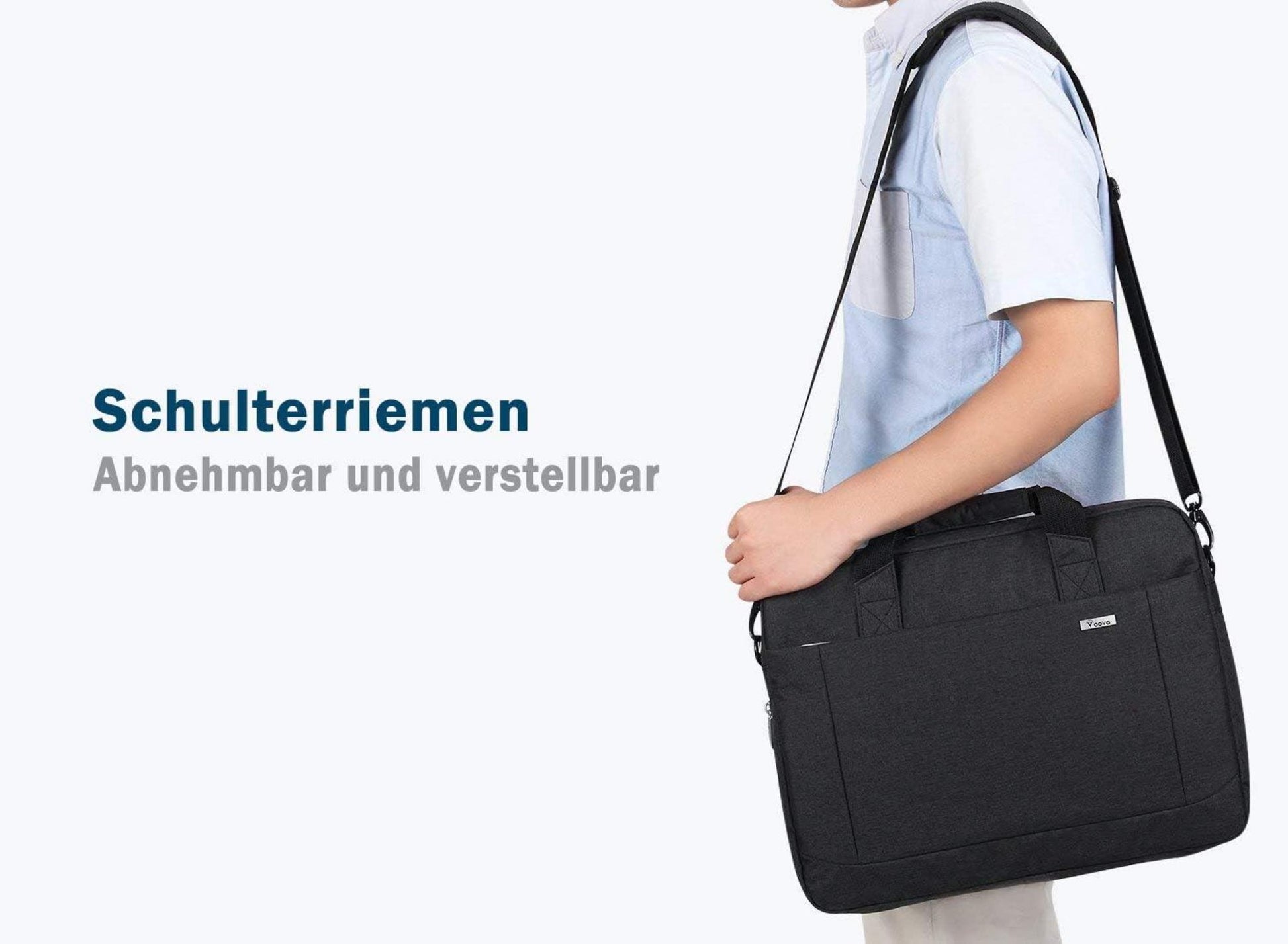 Große Laptoptasche 14-16 Zoll Laptop wasserdicht verdickt Schwarz