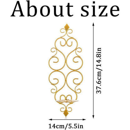 Sziqiqi Wandkerzenhalter Set Metall Gold Wohnzimmer