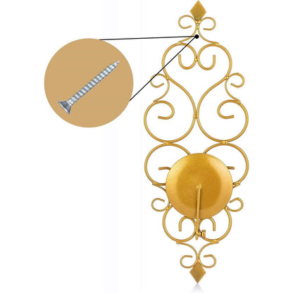 Sziqiqi Wandkerzenhalter Set Metall Gold Wohnzimmer