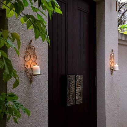 Sziqiqi Wandkerzenhalter Set Metall Gold Wohnzimmer