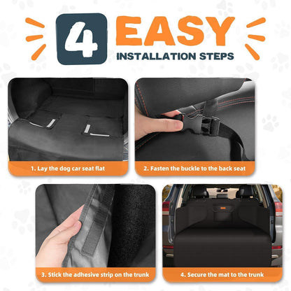 Looxmeer Kofferraumschutz Hund gesteppt mit Seiten- und