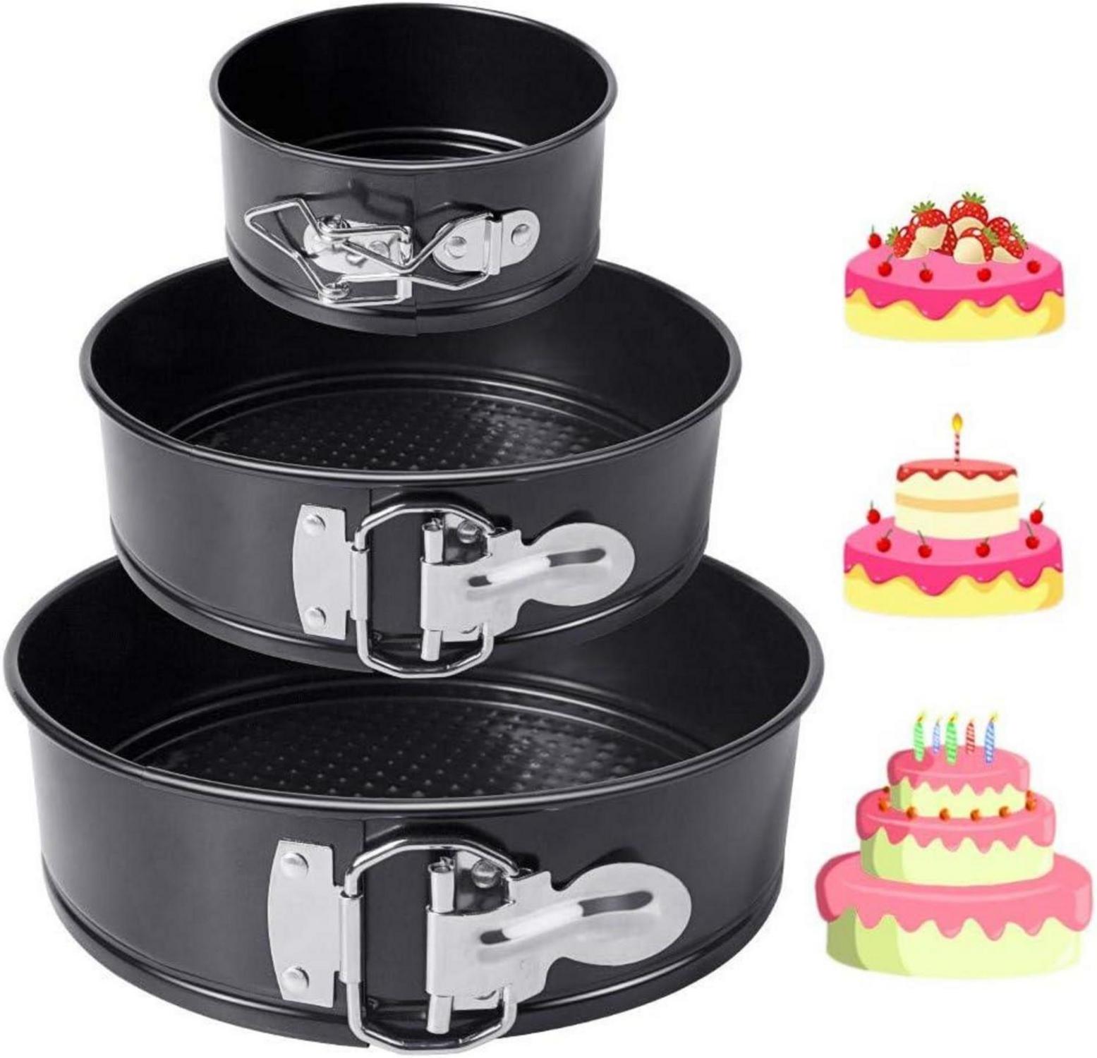 Antihaftbeschichtete Kuchenformen Set 3 Stück Rund@Springform Cake